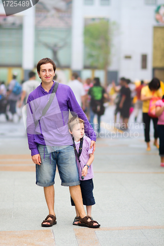 Image of Father and son outdoors