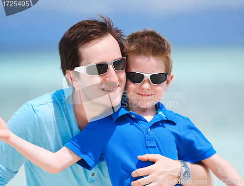 Image of Happy father and son