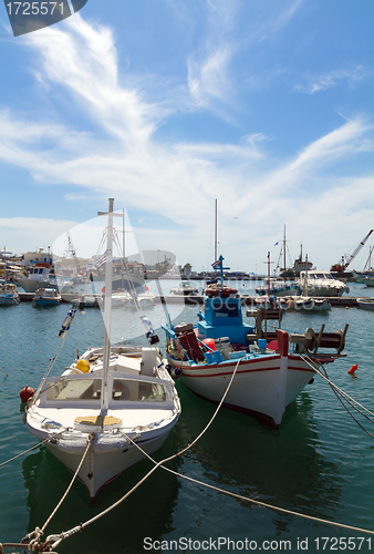 Image of port of Parikia,  Paros island , Greece