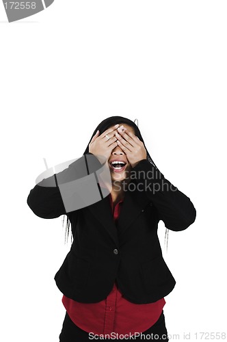 Image of woman covering her eyes