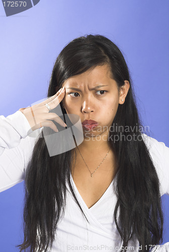 Image of girl loosing patience over pain