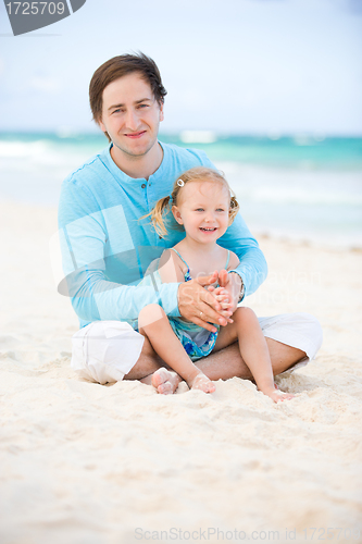 Image of Father and daughter at beach