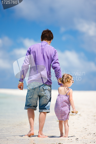 Image of Father and daughter at beach