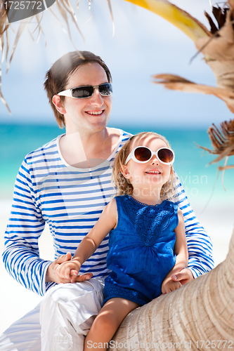 Image of Father and daughter on Caribbean vacation
