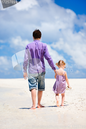 Image of Father and daughter at beach