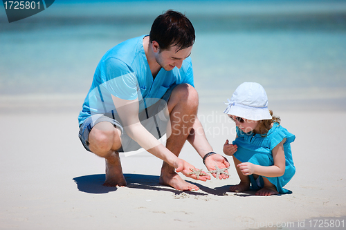 Image of Father and daughter at beach