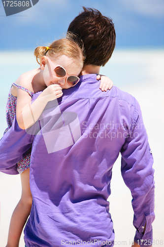 Image of Father and daughter at beach