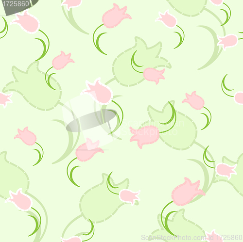 Image of Seamless texture with pink flowers