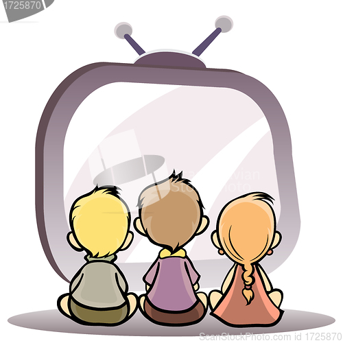 Image of Children watching tv