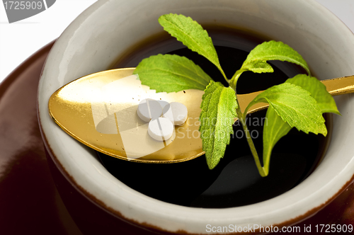 Image of Stevia rebaudiana, support for sugar,tablets