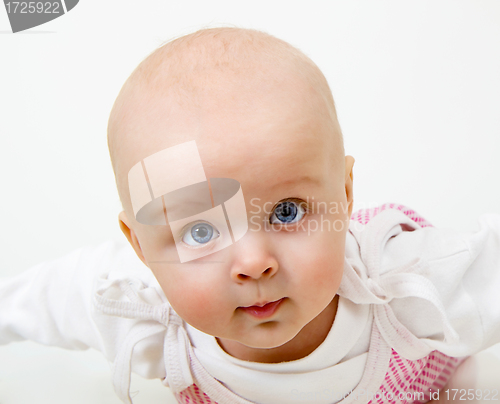 Image of portrait of a blue-eyed baby