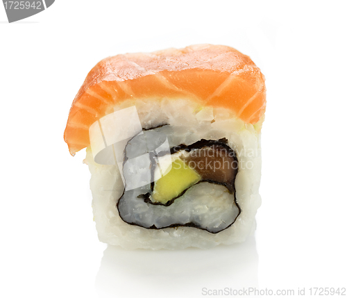Image of maki sushi with salmon