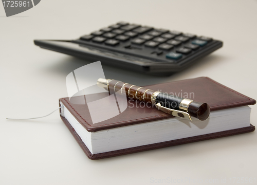 Image of Diary pen and calculator 