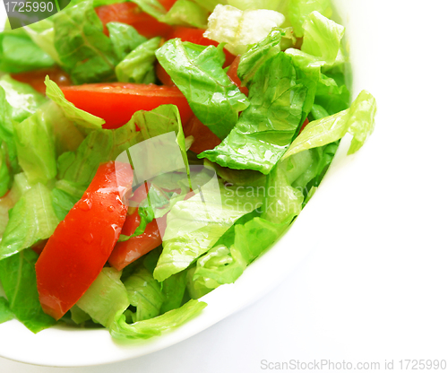 Image of Healthy vegetarian Salad on the white plate 