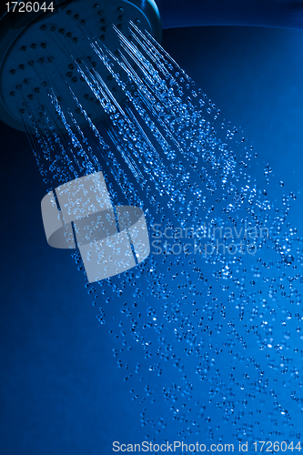 Image of Shower Head with Running Water