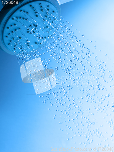 Image of Shower Head with Running Water