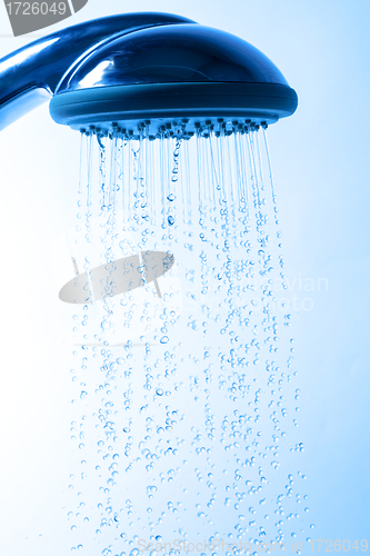 Image of Shower Head with Running Water