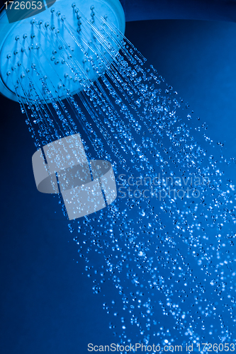 Image of Shower Head with Running Water