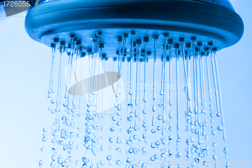 Image of Shower Head with Running Water