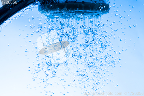 Image of Shower Head with Running Water