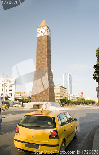 Image of Clock Tower ave Habib Bourguiba Ville Nouvelle Tunis Tunisia Afr