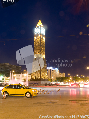 Image of Clock Tower ave Habib Bourguiba Ville Nouvelle Tunis Tunisia Afr