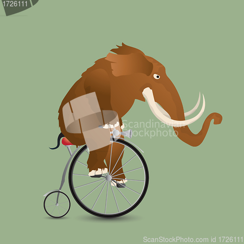 Image of mammoth on a bicycle