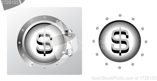 Image of Dollar symbol and banking safe