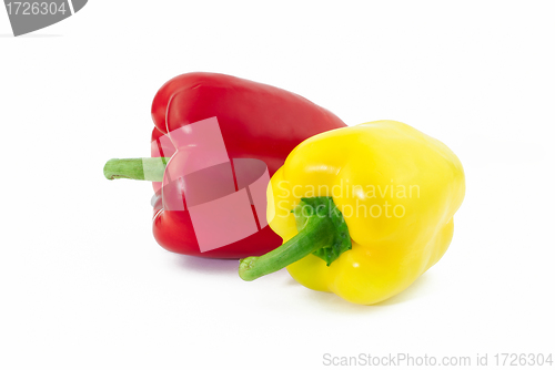 Image of Red and yellow peppers