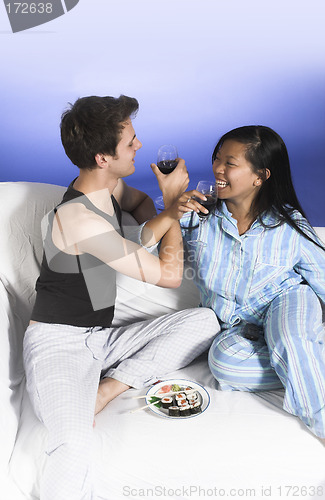 Image of couple drinking wine