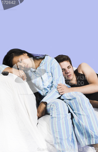 Image of couple sleeping on couch