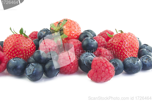 Image of Blueberries, raspberries and strawberries