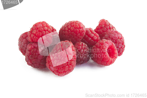 Image of Few ripe raspberries