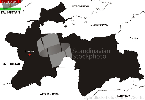 Image of tajikistan map