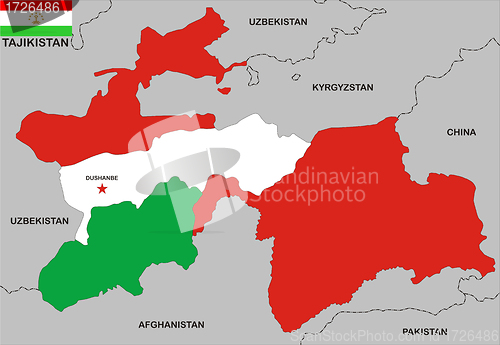 Image of tajikistan map