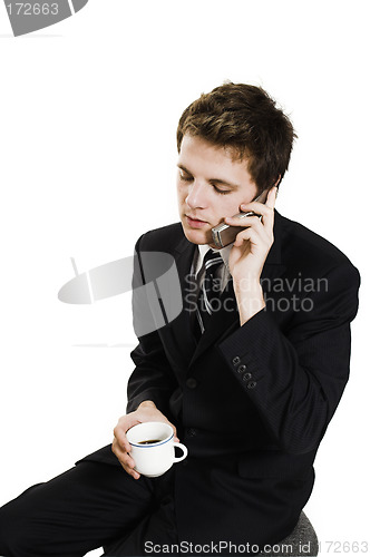 Image of business man on cell phone