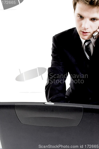 Image of business man on cell phone