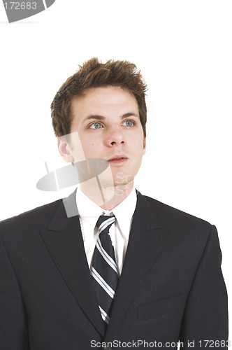 Image of business man looking up
