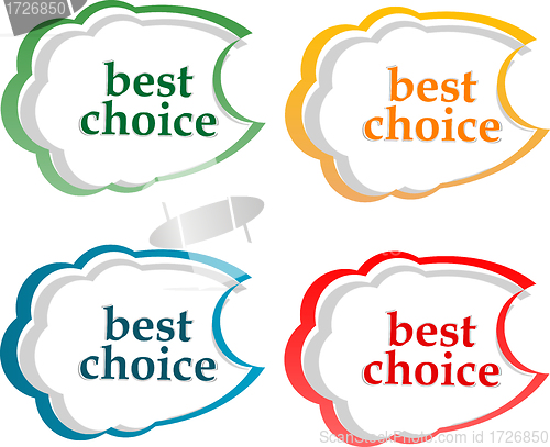 Image of bubble speech with Best Choice motive