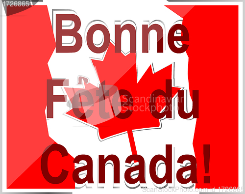 Image of French Happy Canada Day vector card