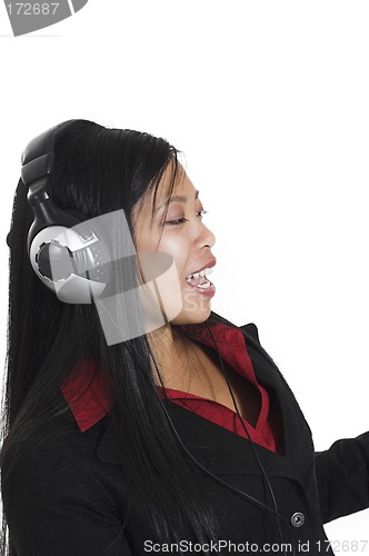 Image of woman listening to music