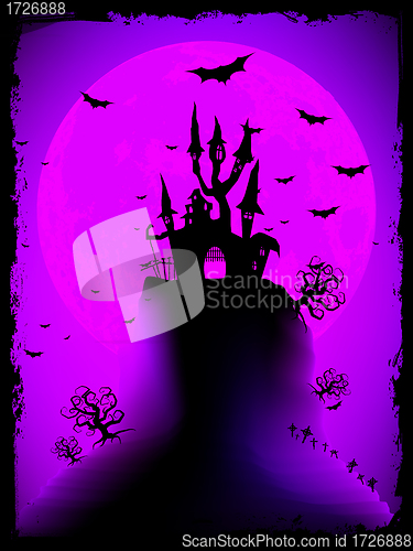 Image of Scary halloween vector with magical abbey. EPS 8