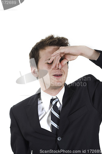 Image of man pitching his nose