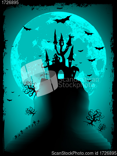 Image of Scary halloween vector with magical abbey. EPS 8