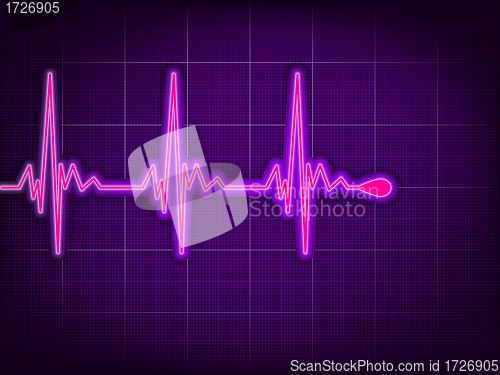 Image of Heart cardiogram on it deep purple. EPS 8