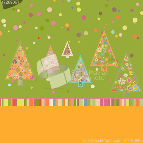 Image of Retro Christmas Card Template. EPS 8
