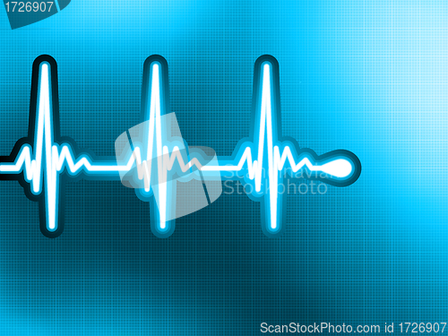 Image of Heart cardiogram with shadow on deep blue. EPS 8