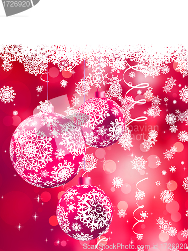 Image of Christmas balls on abstract light. EPS 8