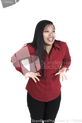 Image of woman showing enthusiasm