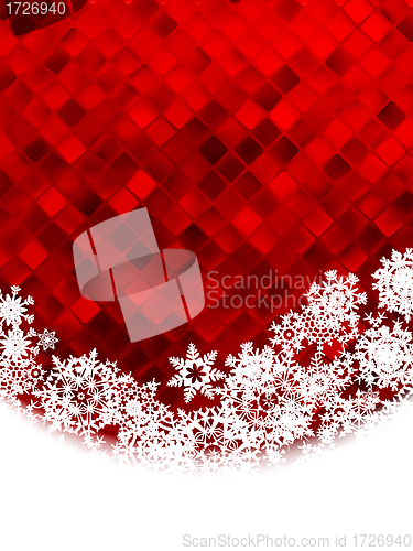 Image of Red background with snowflakes. EPS 8